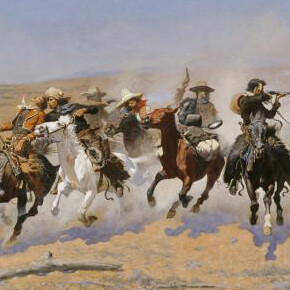 Frederic Remington (1861–1909) 
A Dash for the Timber, 1889 
Oil on canvas
Amon Carter Museum of American Art, Fort Worth, Texas, Amon G. Carter Collection
