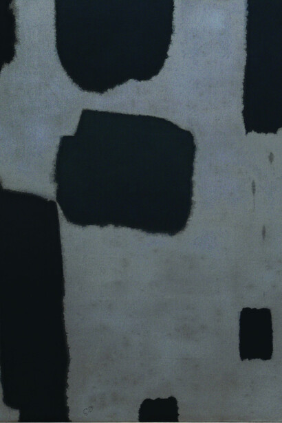 Charles Pollock, Nero e grigio 7, 1960, dettaglio Olio su tela. Collezione private.  © Charles Pollock Archives