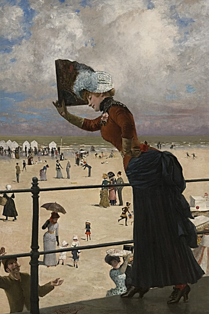 Franz Skarbina, Dame auf der Wandelbahn