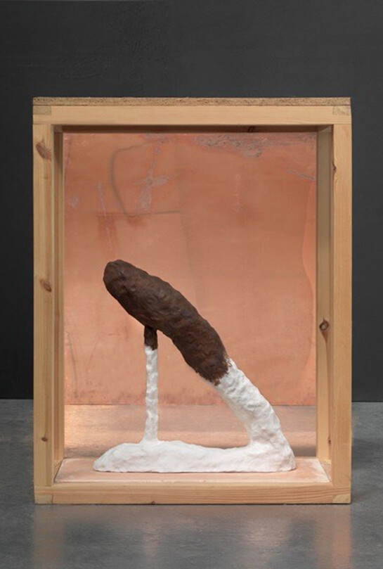 Precisely Placed Above For Below. 2013. Painted ceramic, plaster, copper, wood. 138 x 74 x 39cm  