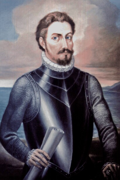 Retrato de Alonso de Ojeda, obra de Ignacio Castillo Cervantes, siglo XX