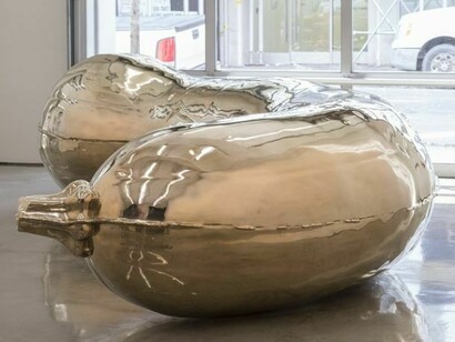 Sarah Lucas, Florian (3), 2013, Bronze, 53 x 194 3/4 x 98 1/8 inches (135 x 495 x 250 cm), Photo: David Regen, Copyright Sarah Lucas, Courtesy Gladstone Gallery, New York and Brussels