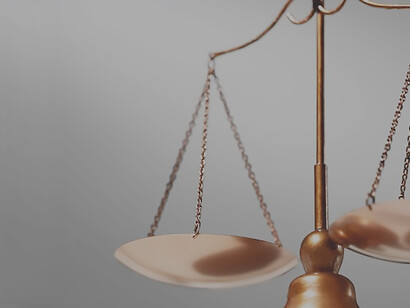 A visual representation of justice on a balanced scale