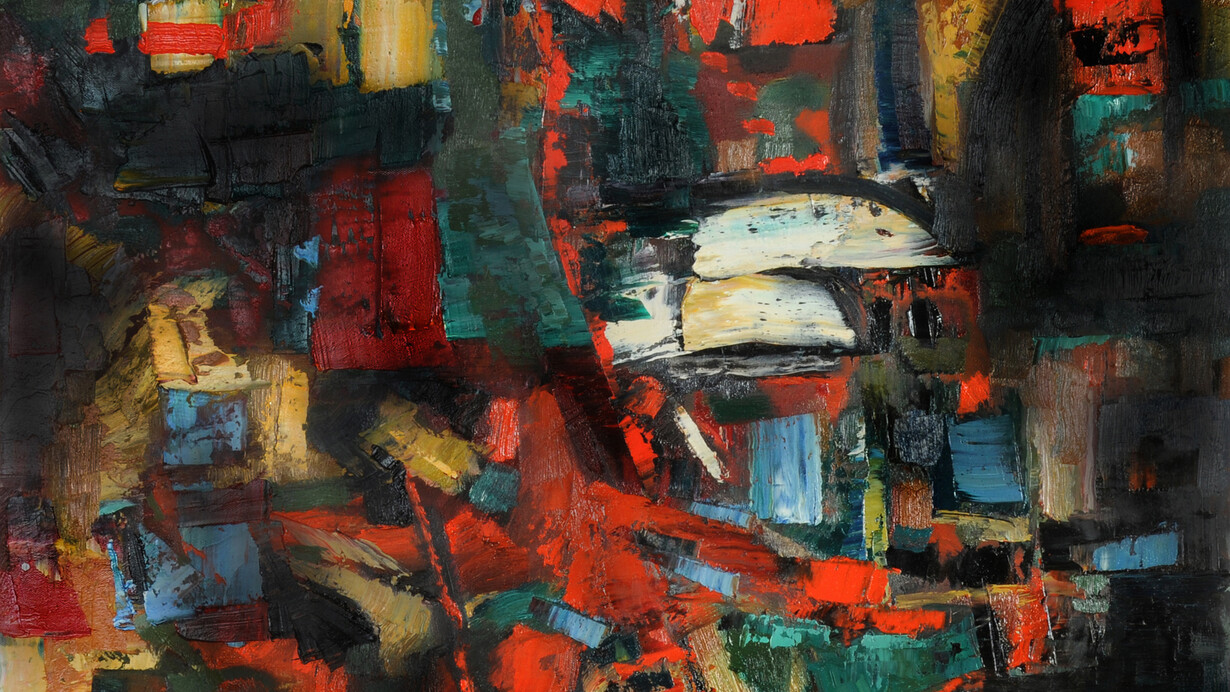 Terry Firkins, Descent from the Cross, Oil on Canvas,30” x 30”, Courtesy of Agora Gallery
