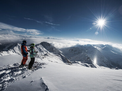 Twilight time on the ski slopes of Davos
