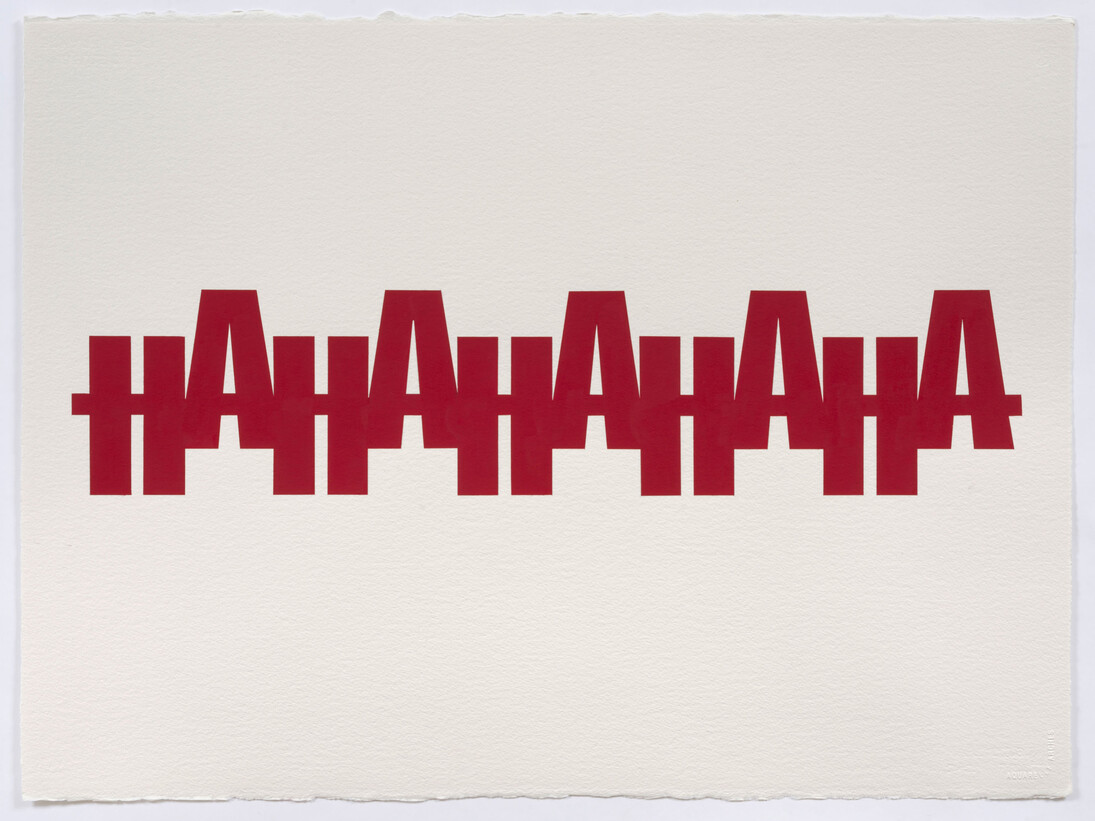 Kay Rosen, LOL, 2013, Acrylic gouache on watercolor paper, 22.5 x 30.25 inches, 57.2 x 76.8 cm