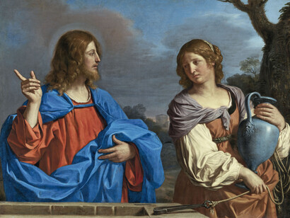 Guercino (Giovanni Francesco Barbieri), Jesús y la samaritana en el pozo (detalle), hacia 1640-1641. Cortesía del Museo Thyssen-Bornemisza