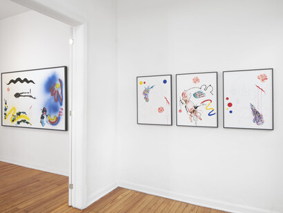 La Chola Poblete, Melancolía del futuro, vista de exhibición. Cortesía de Galería Travesía Cuatro
