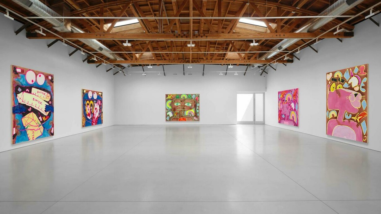 Katherine Bernhard, Sidewalk chalk, exhibition view. Courtesy of David Zwirner Gallery
