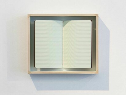Gavin Murphy, Colophon, 2012. Framed notebook, laser-cut acrylic. Courtesy the artist