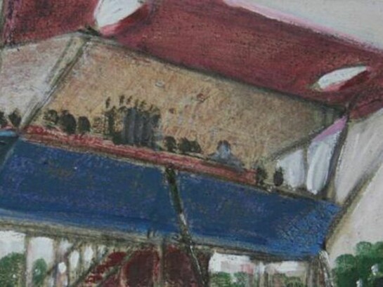 Merlin James, Signal Box, 2004 - 2007, Acrylic on canvas, 36 x 57 cm, Courtesy of the artist, Mummery + Schnelle, London, and Sikkema Jenkins & Co., New York © Merlin James