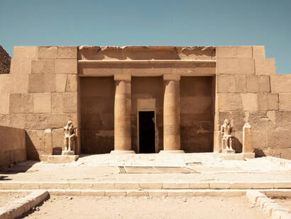 The Mortuary Temple Of Khufu at Giza Pyramid, Egypt