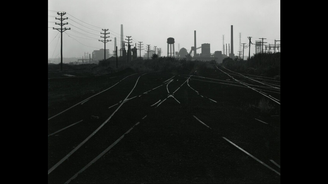 George Tice, Industrial Landscape, Kearny, New Jersey, 1973, gelatin silver print, 8 x 10 inches. Courtesy of Joseph Bellows Gallery, La Jolla California