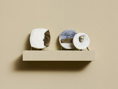 f.marquespenteado, 3 medalhas, 2014, bronze and masking tape, Edition: N/A, 12 x 26,5 x 8,5 cm. Courtesy of Mendes Wood DM, São Paulo