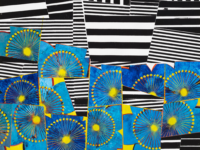 Margaret Lanzetta, Opposite Temperate Zones, 2015, oil and acrylic on canvas, 52 x 62 inches. Photo credit: Kevin Noble