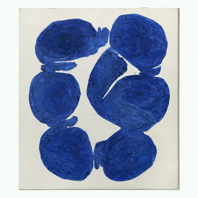 Simon Hantaï, Meun, 1967, oil on canvas, 94 1/16 x 82 15/16 inches (238.8 x 210.8 cm), Private collection, courtesy Paul Kasmin Gallery. © Archives Simon Hantaï. Photo: Laurent Lecat