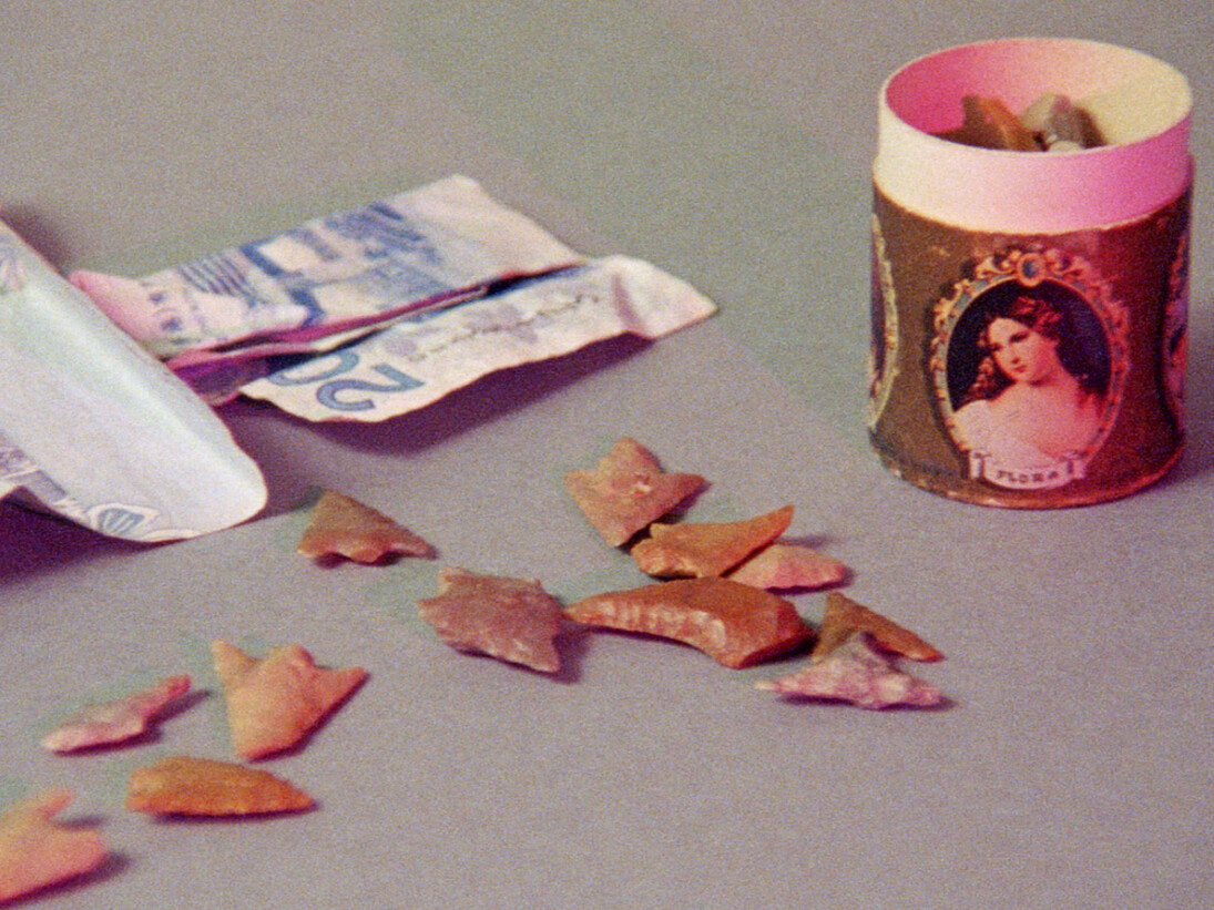 Film still from Figures, 2011, 16mm film transferred onto digital, colour, silent, 2.43 min. Courtesy of the artist, and galleries Balice Hertling, Hannah Hoffman and Francesca Pia