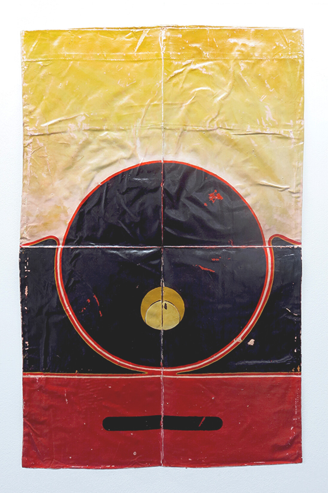 Tim Ellis, United in Different Guises CLXXXVI, 2014, Acrylic, varnish, cotton, and bulldog clips, 76 x 45 cm