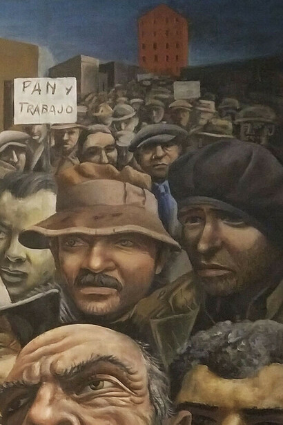 Antonio Berni, Demonstration (1934, detail)