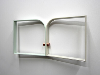 After you Left, Mark Davey, 2015
Painted steel and copper, 22 cm x 42 cm. Courtesy of the artist and The RYDER Projects, London
