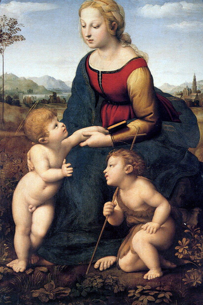 Raffaello. Madonna con Bambino e San Giovannino