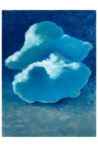 Nils Benson, Antonello’s Clouds, 2023, oil on canvas, 24x18 inches. Courtesy of The Lodge, LA