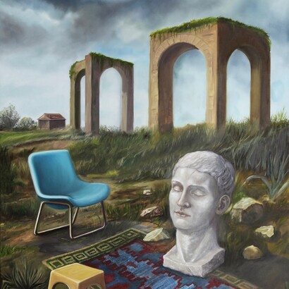 Roberta Cavallari, Falsa stratificazione, particolare, olio su tela, 100 x 70 cm, 2025