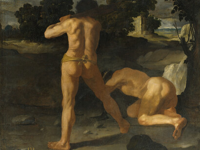Francisco de Zurbarán: Hércules vence al rey Gerión. 1634. Óleo sobre lienzo. 136 x 167 cm. Museo del Prado, Madrid