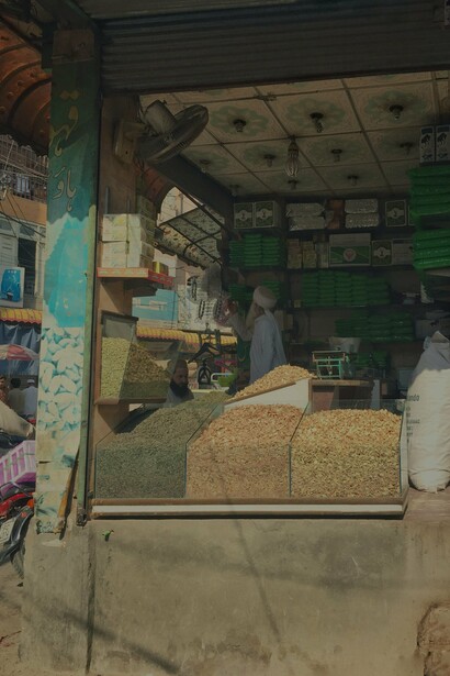 A seller in the Qissa Khwani Bazaar, Peshawar, Pakistan