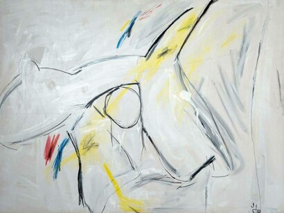 This abstract expressionist painting is titled Untitled (1989) and was created by the Georgian artist Alexandre (Shura) Bandzeladze.