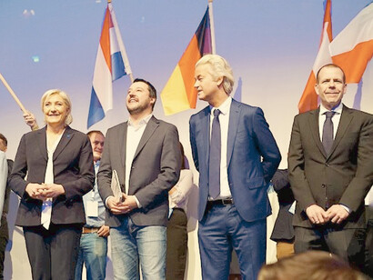 Representantes políticos de la derecha europea: Marine Le Pen (Francia) y Matteo Salvini (Italia)