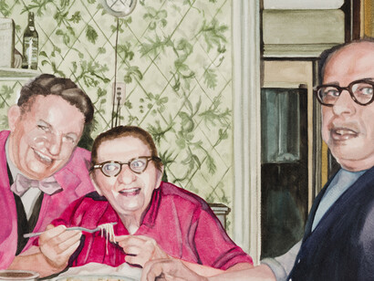 Lisa Edelstein, Spaghetti for dinner, 2024. Courtesy of Charlie James Gallery