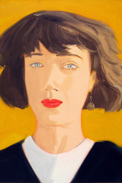 Alex Katz, Samantha (detail), 1982, oil on board, 16" x 12”