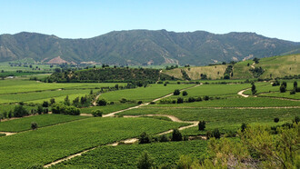Vista panorámica de un paisaje rural en la región de O'Higgins, Chile