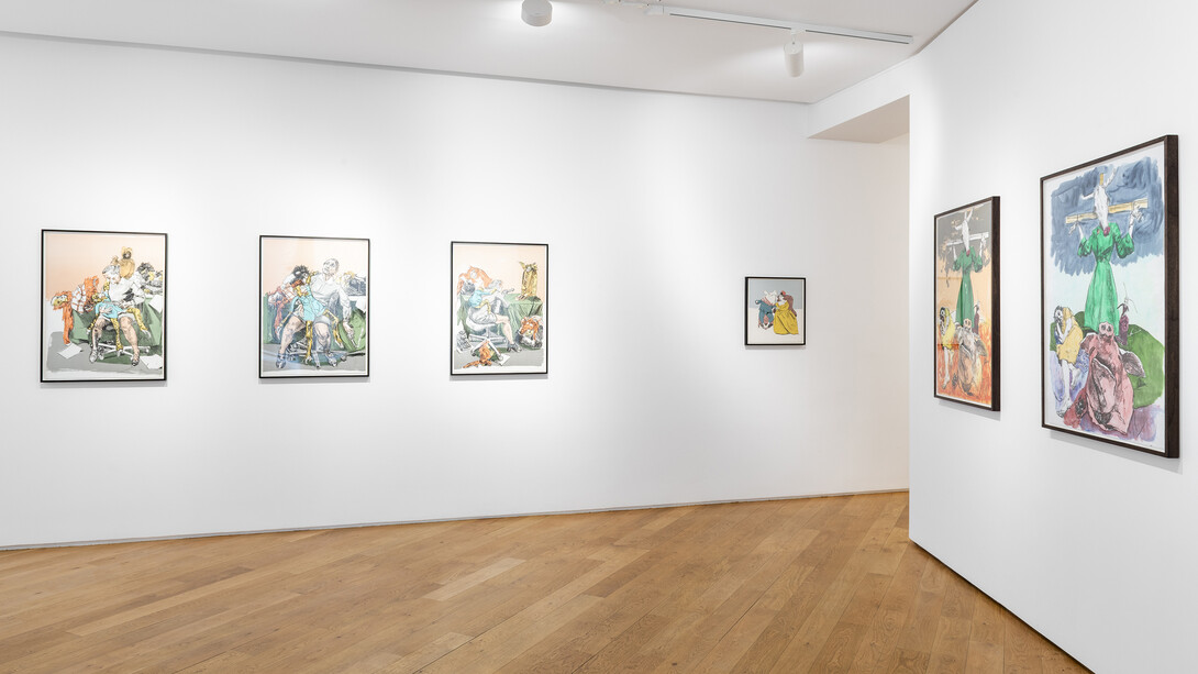 Paula Rego, Drawing from life, exhibition view. Courtesy of Galerie Lelong