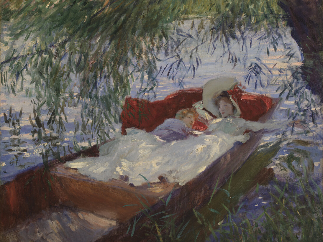 John Singer Sargent. Two Women Asleep in a Punt under the Willows, c. 1887, oil on canvas, 56 x 68.6 cm. Museu Calouste Gulbenkian, Lisboa