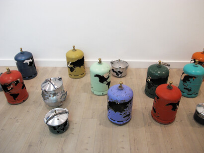 Batoul S’Himi, Monde Sous Pression, installation shot at 82 Great Portland Street, 2012, copyright of the artist and Rose Issa Projects