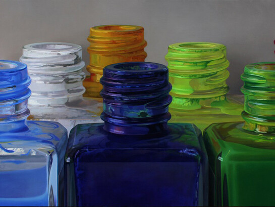 ‘Colours VIII’. Oil on Board, 85 x 190cm.