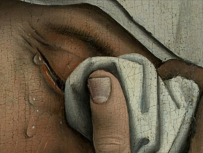 Rogier van der Weyden, La discesa dalla croce, dettaglio