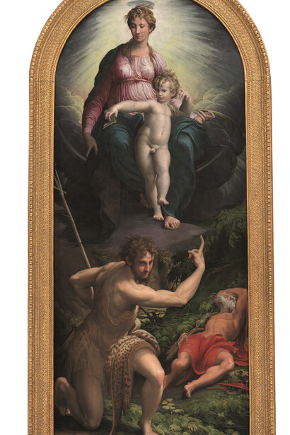 Parmigianino, The Madonna and child with Saints John the Baptist and Jerome, 1526-7. Courtesy of The National Gallery
