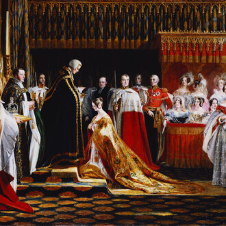 Charles Robert Leslie (1794-1859), Queen Victoria Receiving the Sacrament at her Coronation, 28 June 1838-9. Royal Collection Trust | © Her Majesty Queen Elizabeth II 2015
