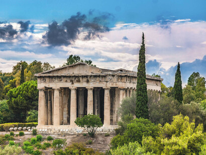El templo de Hefesto en el ágora de Atenas, Grecia