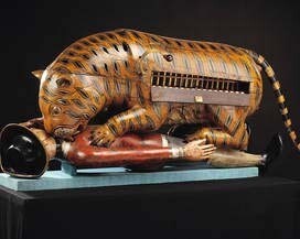 'Tipu's Tiger', a carved and lacquered wooden semi-automaton, Mysore, India, about 1793. Museum no 2545 (IS). © Victoria and Albert Museum, London