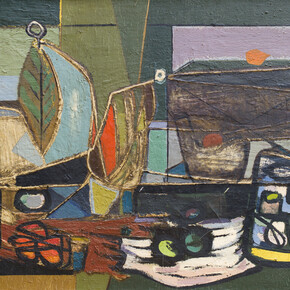 Jankel Adler, Composition, 1940's, oil on canvas, 88 x 142 cm