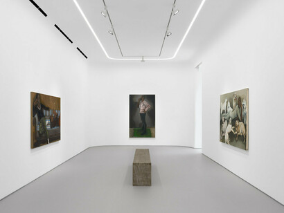 Lynette Yiadom-Boakye, Many a moonlit caveat, exhibition view. Courtesy of Jack Shainman Gallery