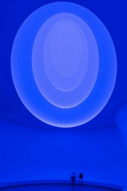 James Turrell, Aten Reign, 2013, Daylight and LED light, dimensions variable © James Turrell, Installation view: James Turrell, Solomon R. Guggenheim Museum, New York, June 21–September 25, 2013. Photo: David Heald © Solomon R. Guggenheim Foundation, New York