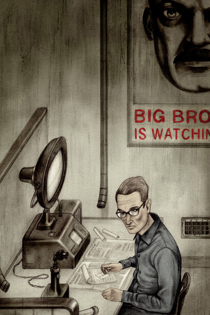 Ilustración de Jonathan Burton para la novela de George Orwell, «1984»