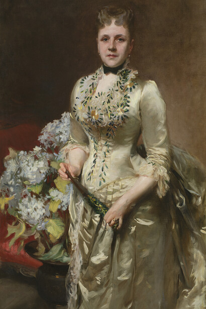 John Singer Sargent (American, 1856 – 1925). Mrs. Jacob Wendell, 1888. Oil on canvas. New-York Historical Society, Gift of the Roger and Susan Hertog Charitable Fund and Jan and Warren Adelson, 2012.21