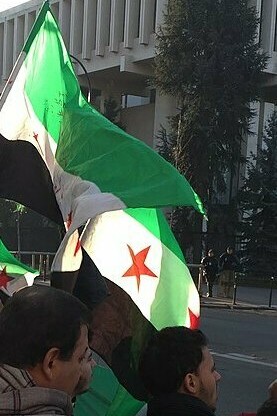 Manifestación frente a la embajada de Rusia en París, Francia, 2016