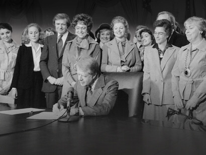 Jimmy Carter signing the extension of ERA ratification, 1978
